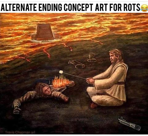 "Anakin's grandson?" "Yes. I will finish what he started!" "Great! I'll bring the marshmallows!"