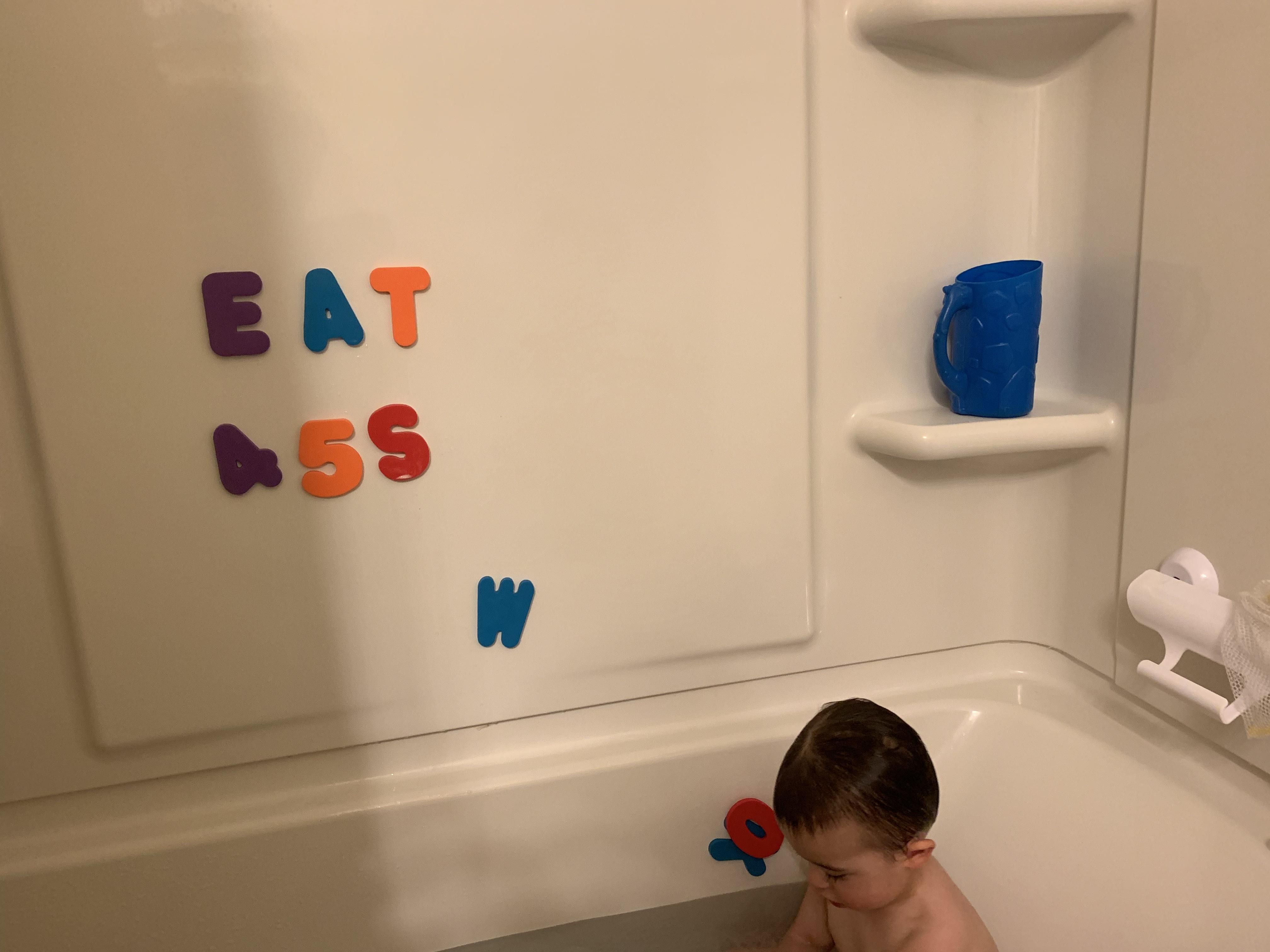 He can spell “eat”. The other part is coincidence.