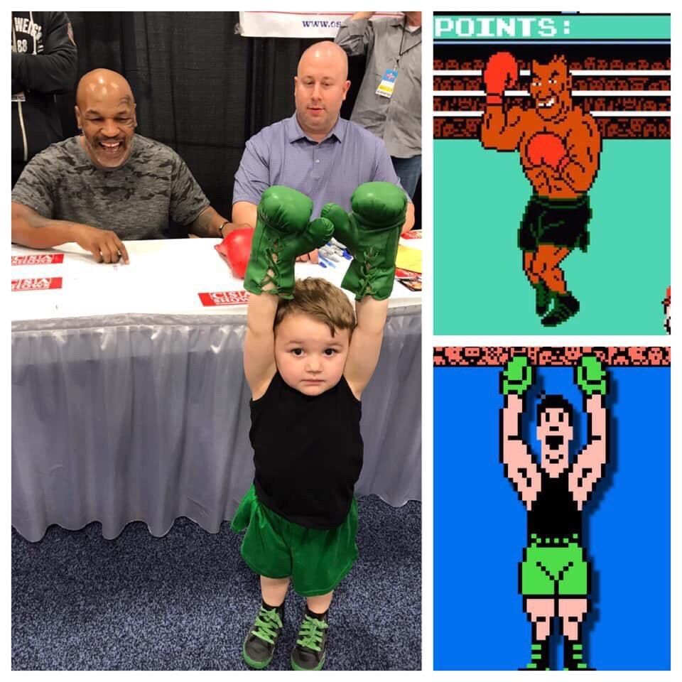 lil Mac from punch-out met mike Tyson today! How adorable!