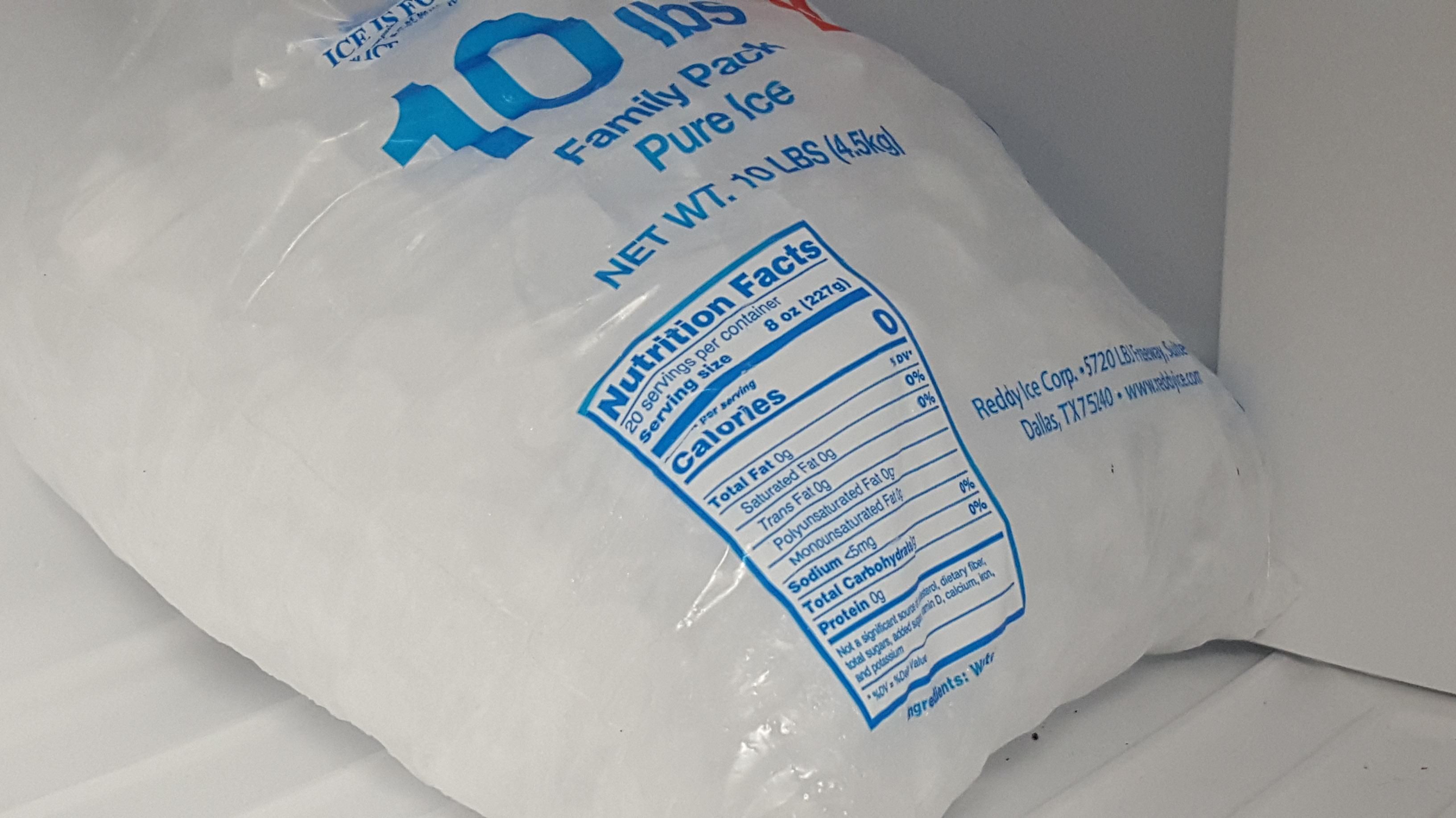 If you're ever feeling useless, remember that bags of ice have nutrition information.