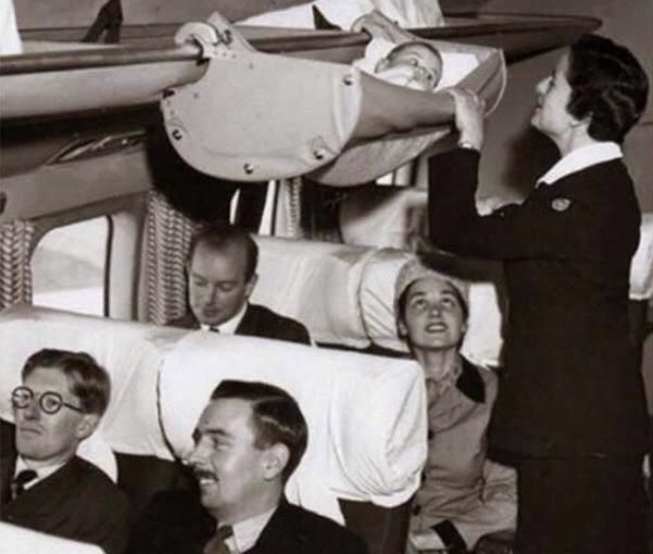 1960s flying. Please place all babies in overhead storage, and enjoy your cigarette and steak sandwiches.