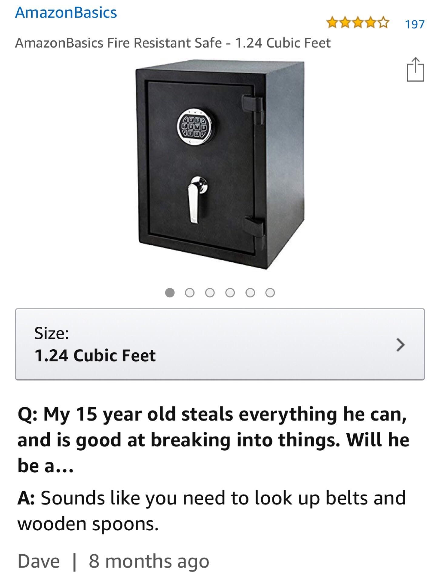 Shopping for a safe this morning and came across this interesting Q&A: