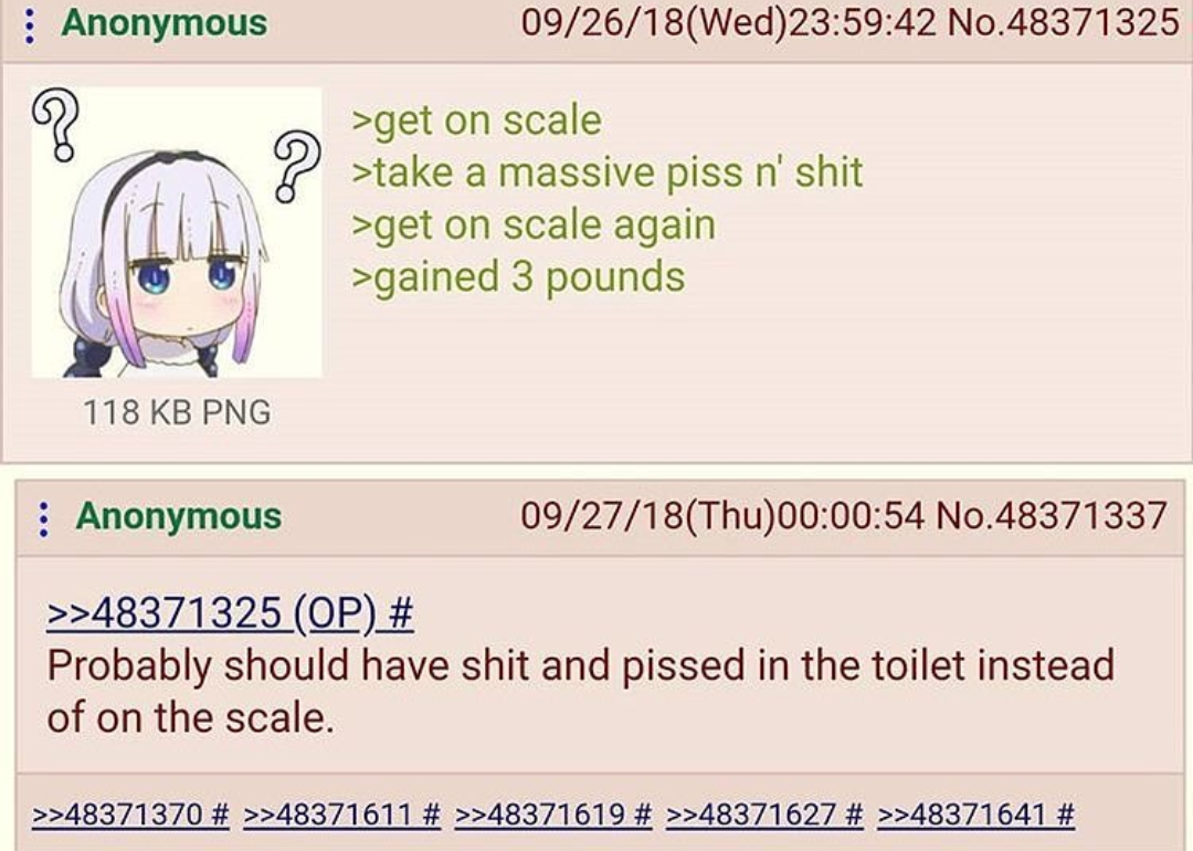 Anon weighs himself