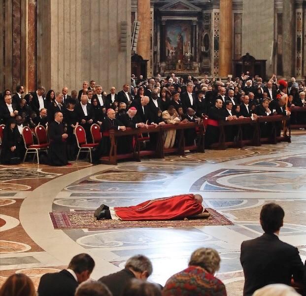Pope Francis does the worm on Good Friday