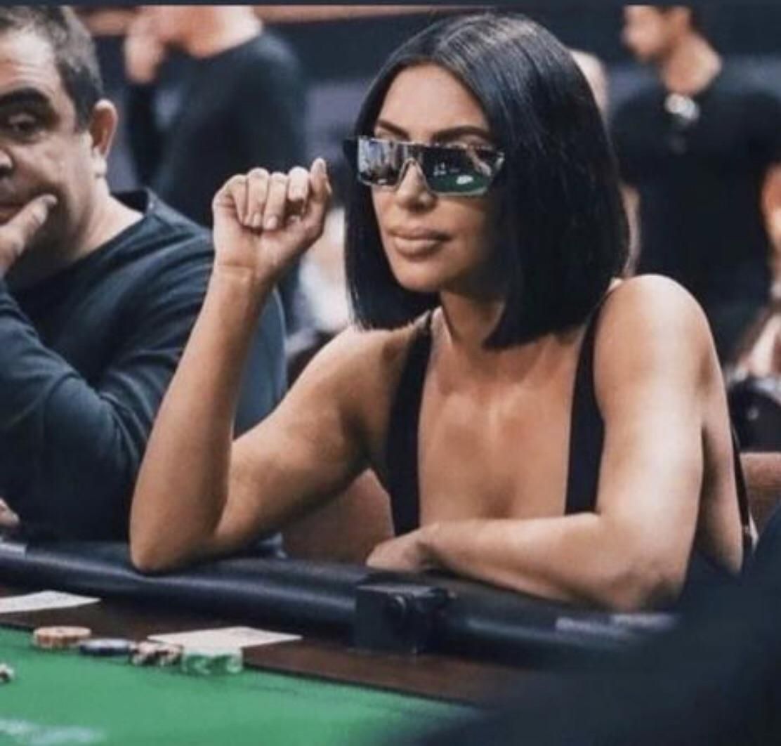 Whenever you feel like a moron, just remember that Kim Kardashian played poker with mirrored sunglasses