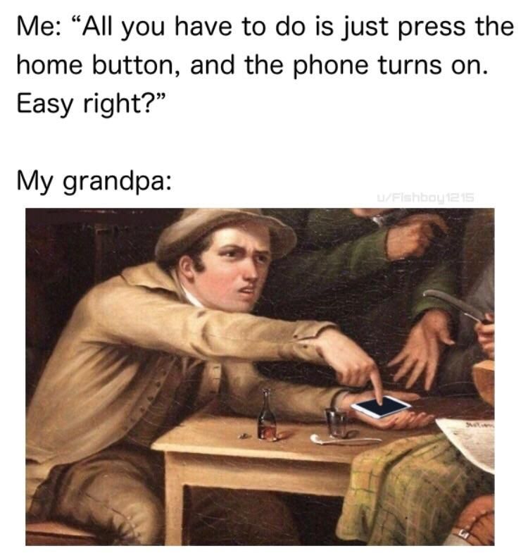 Old people phone meme