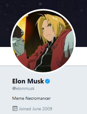 The twitter profile of the man that will get us to Mars