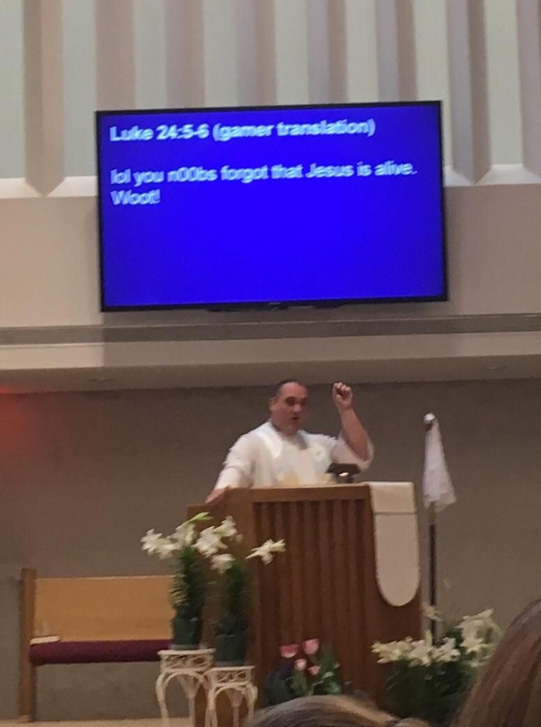 Actual picture taken at my church during service today