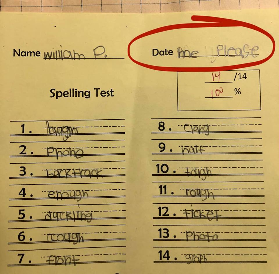 A friend's second grader hitting on his teacher.