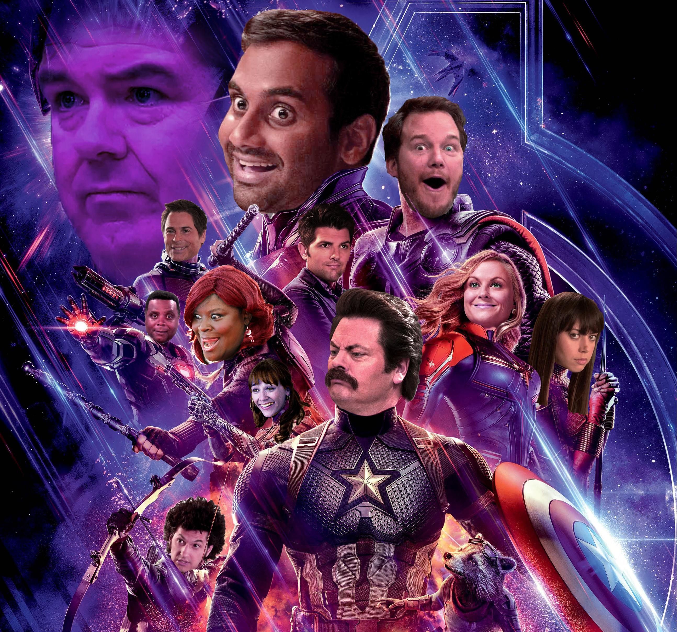 Avengers, but with the cast of Parks and Recreation