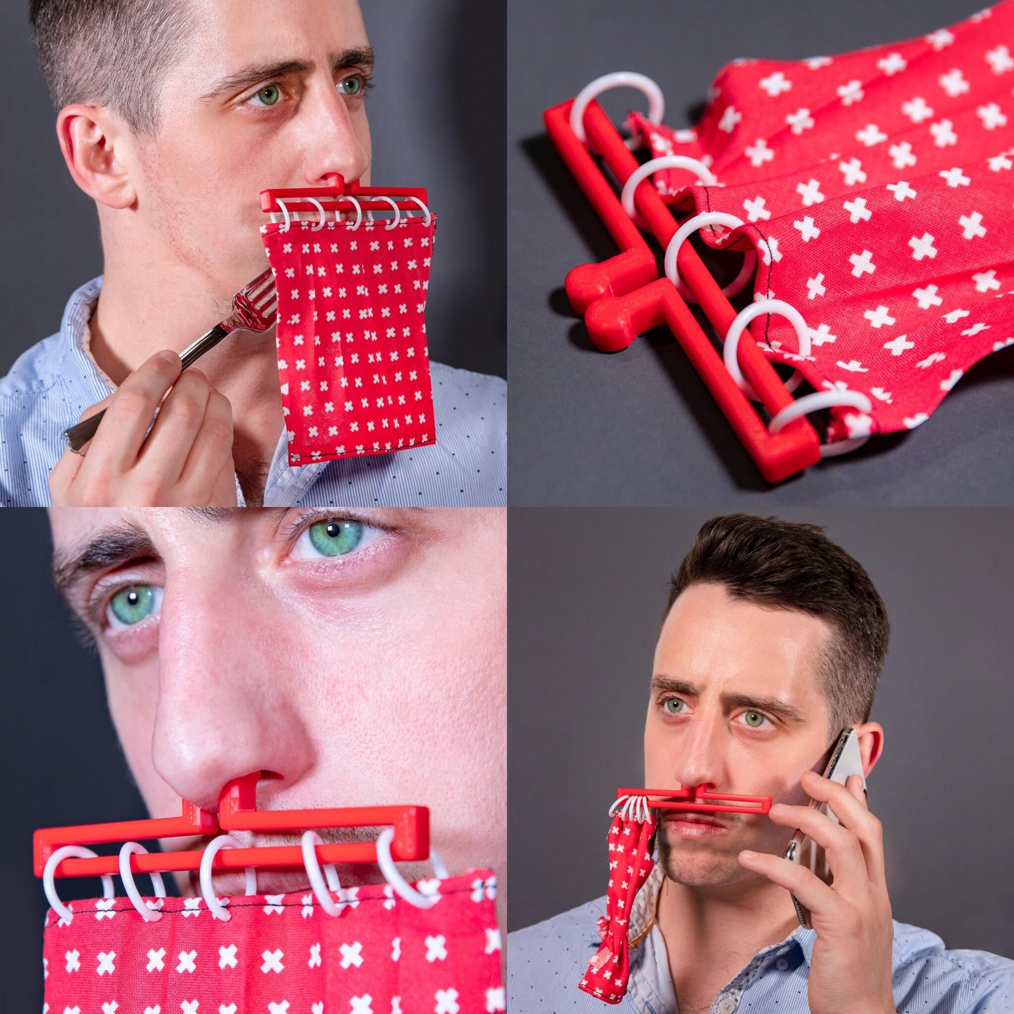 I like to design ridiculous & fake products. The Cuisine Curtain is perfect for any conscious eater in public who just can’t chew with their mouth closed.