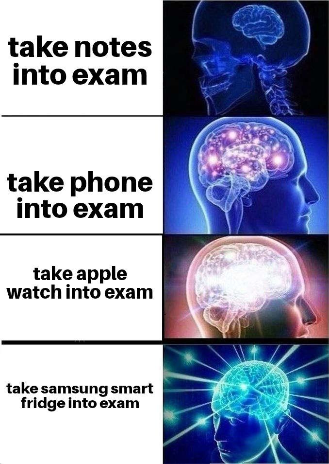 Exam cheating meme