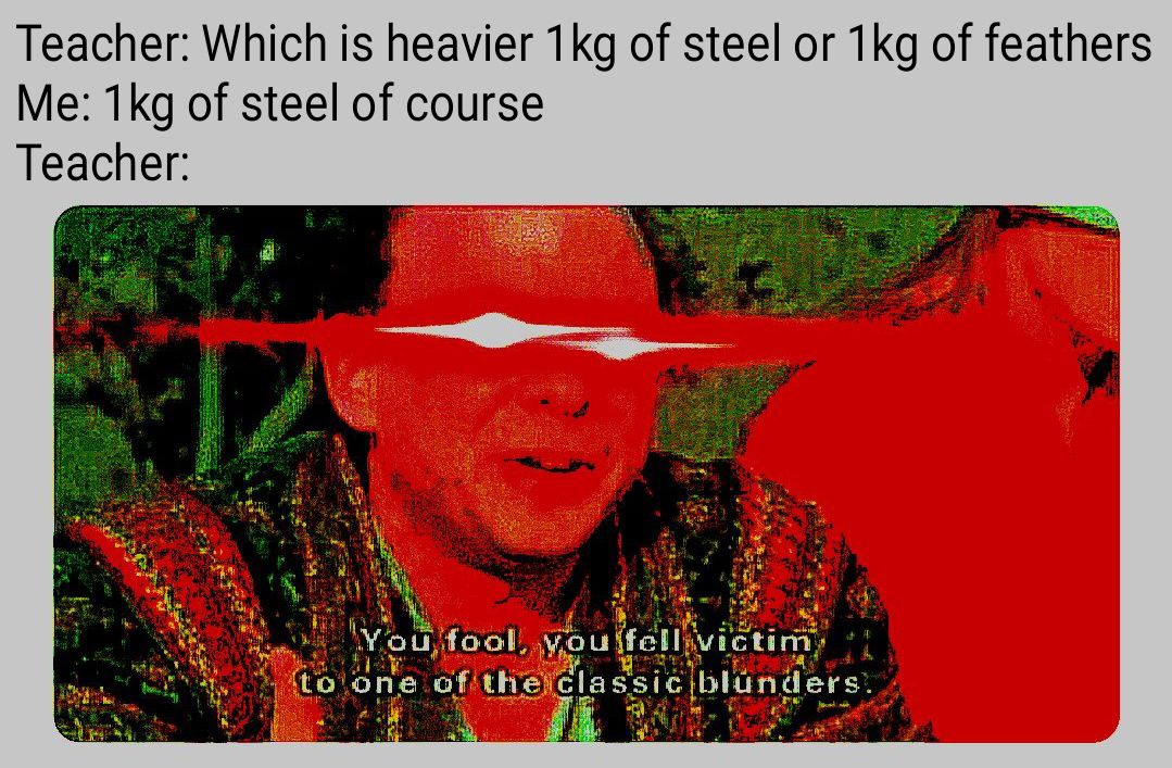 Steel vs feathers