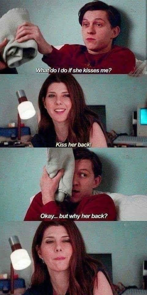 Kiss her “back”. Really?