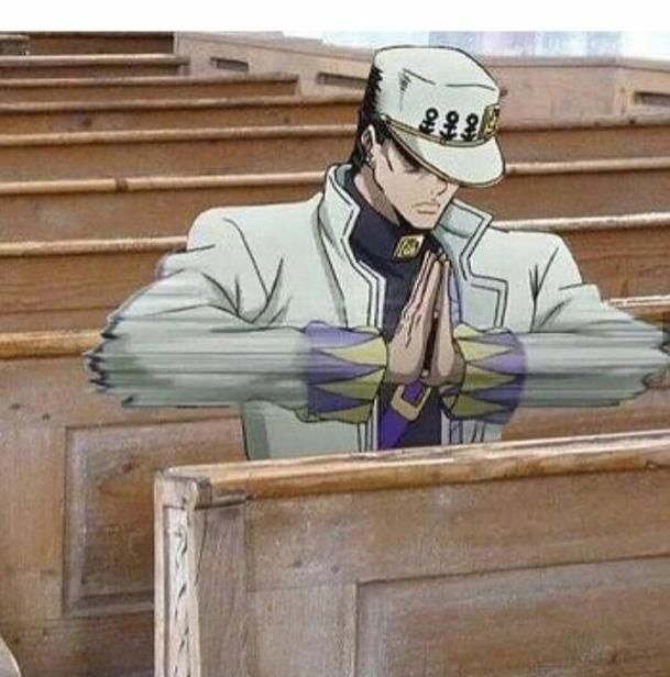 Jotaro is a good boy and goes to church