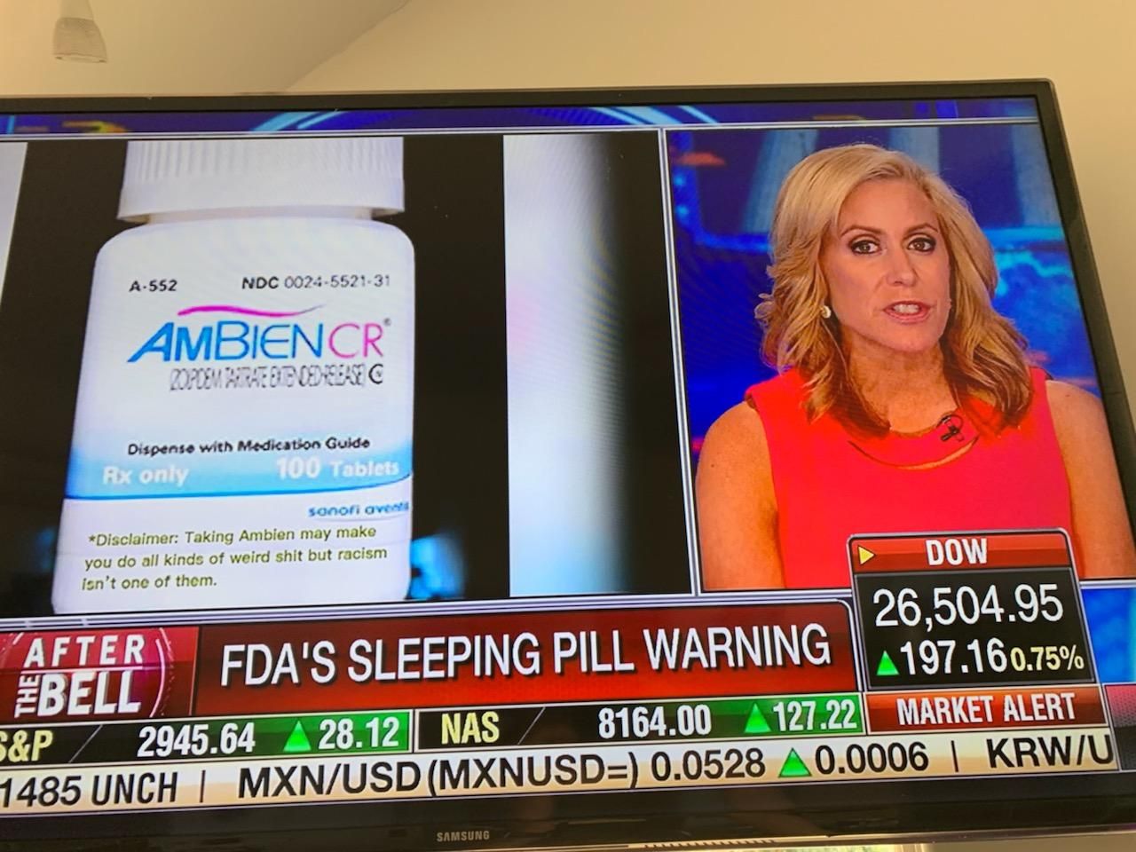 Fox news just aired this photoshopped Ambien label on TV
