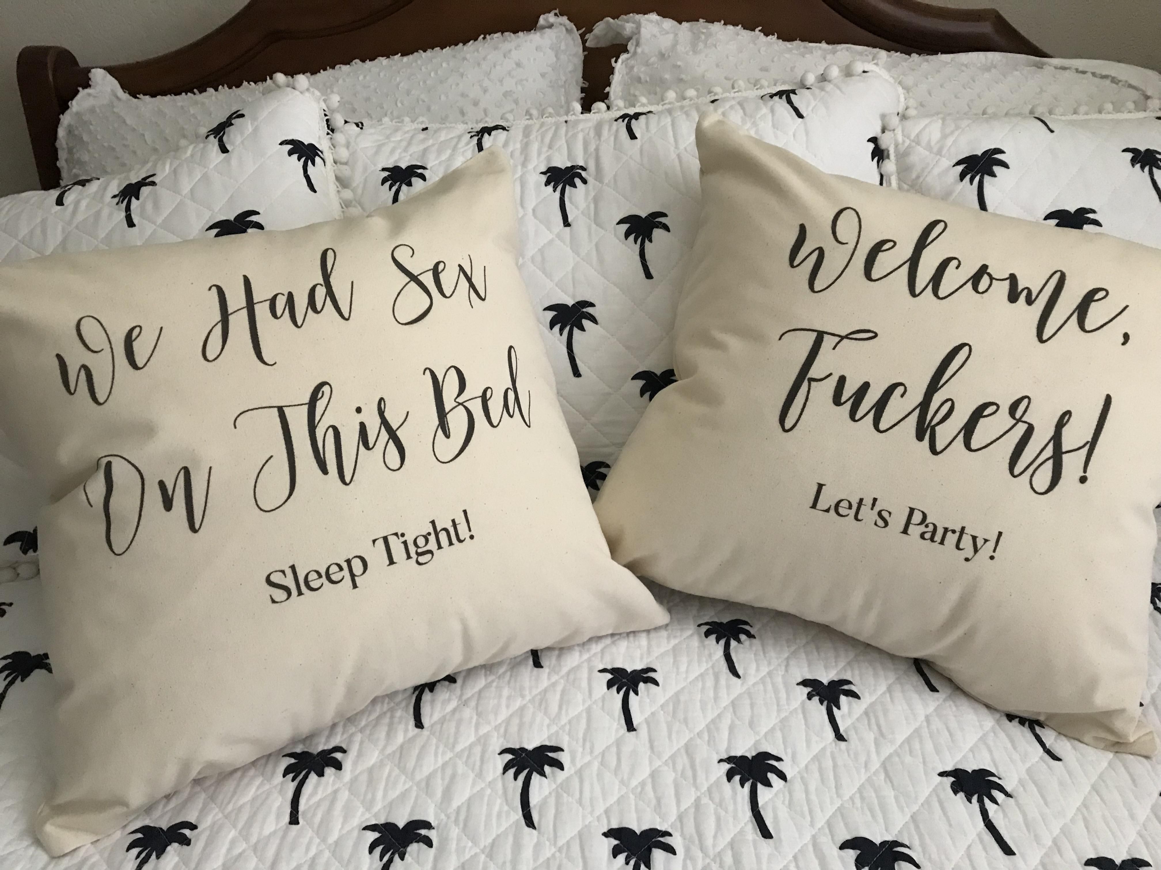 Just ordered some new throw pillows for the guest bedroom. Watch out!