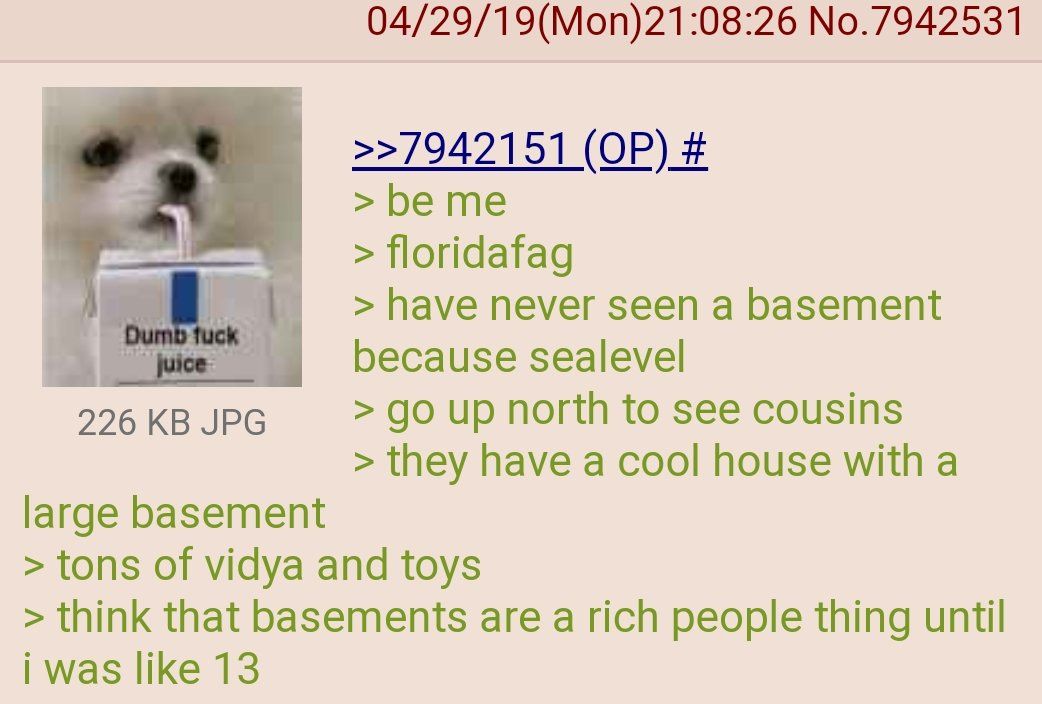 Anon learns about basements