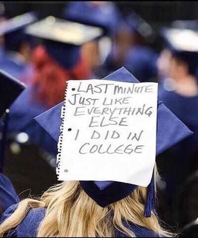 Keeping it real on graduation day.