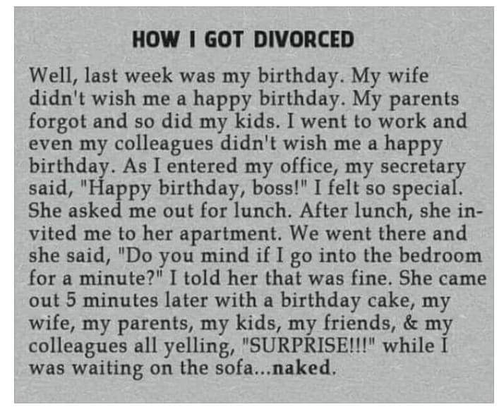 How to get fired and divorced!