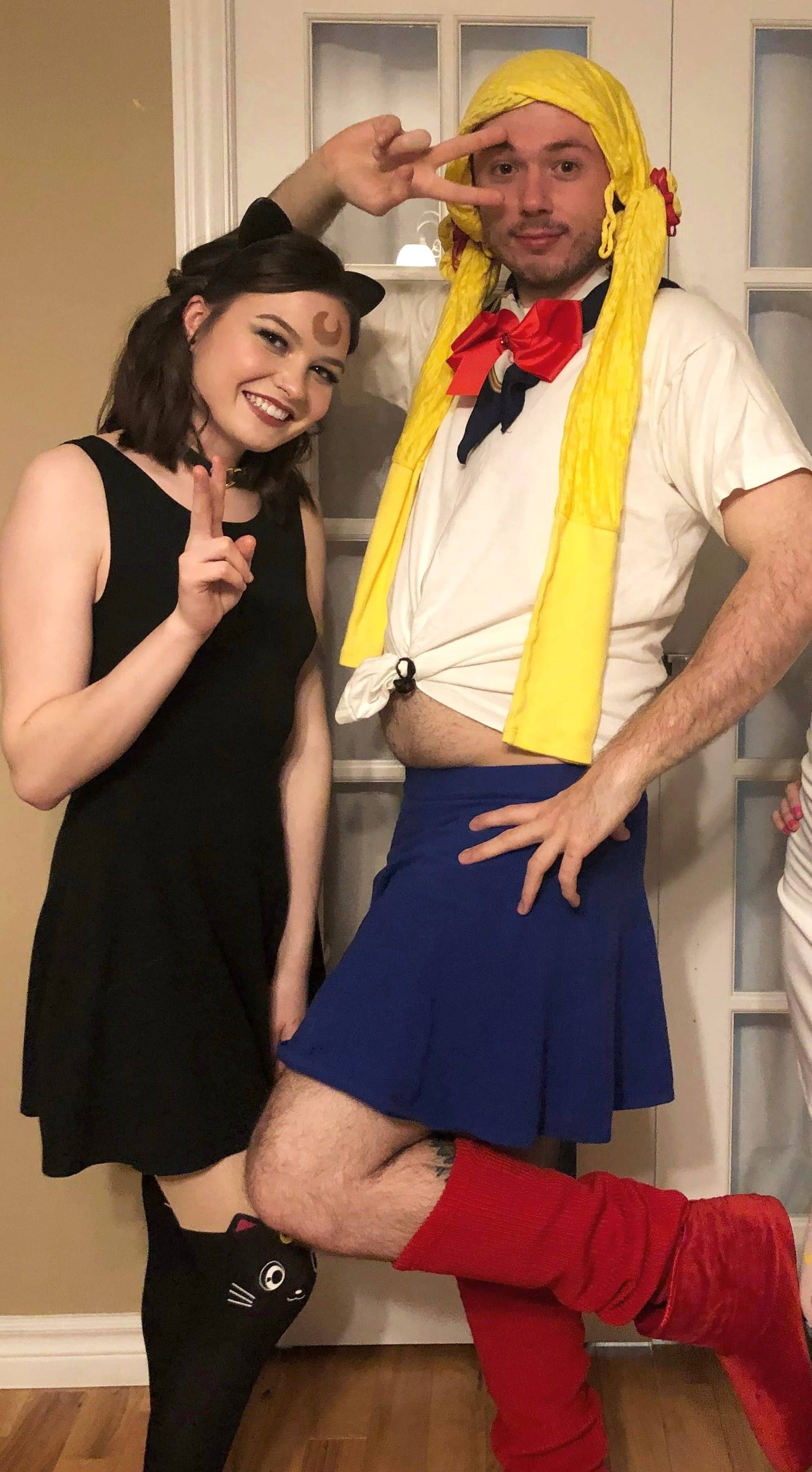 Told my bf I was going to go to a costume party as Luna and he shows up as the most busted Sailor Moon