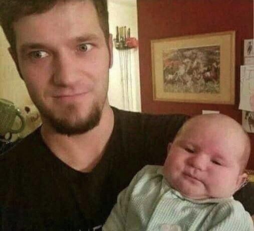 This baby looks like a middle-aged russian man