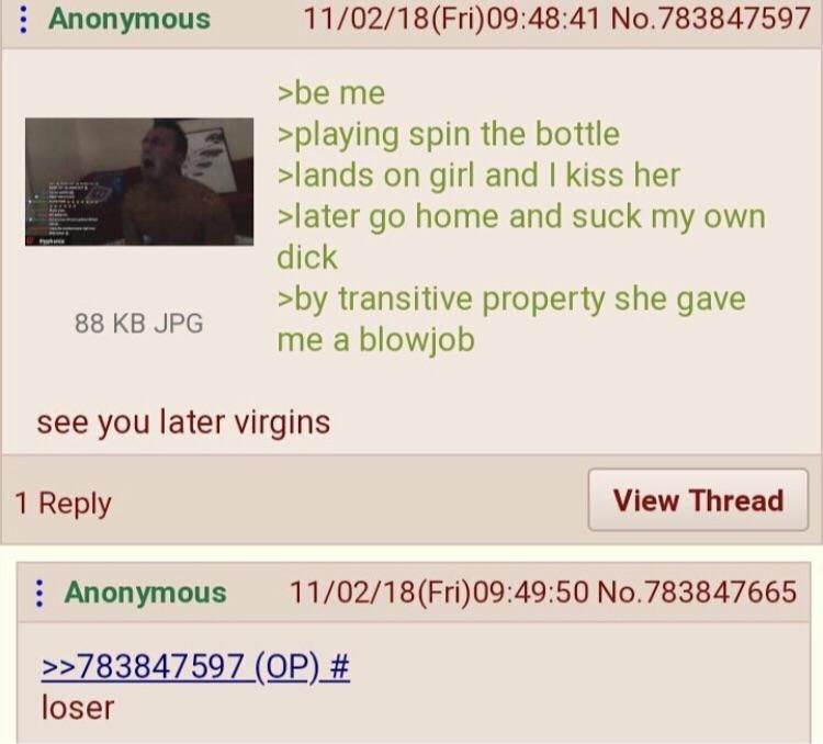 Anon plays spin the bottle