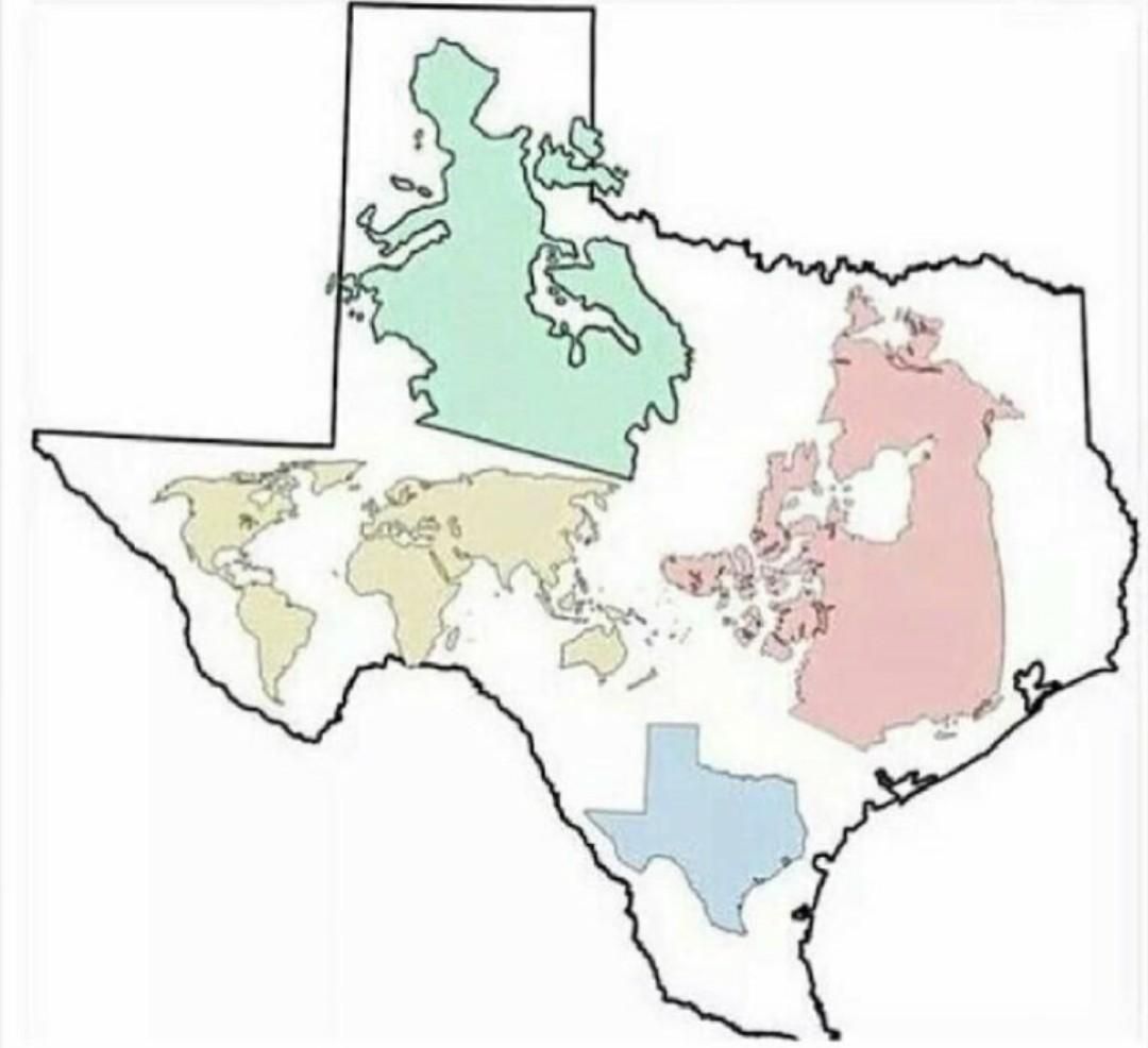 The actual size of texas