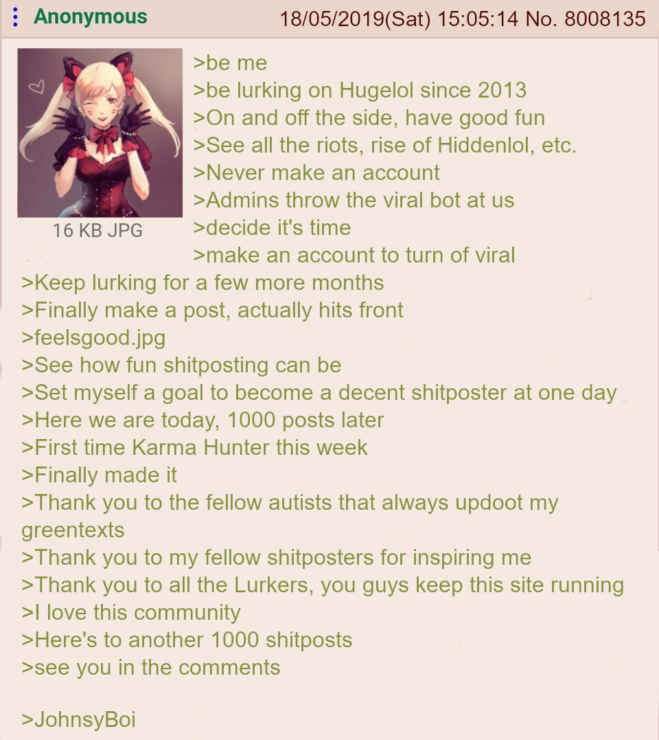 Anon wants to say thank you