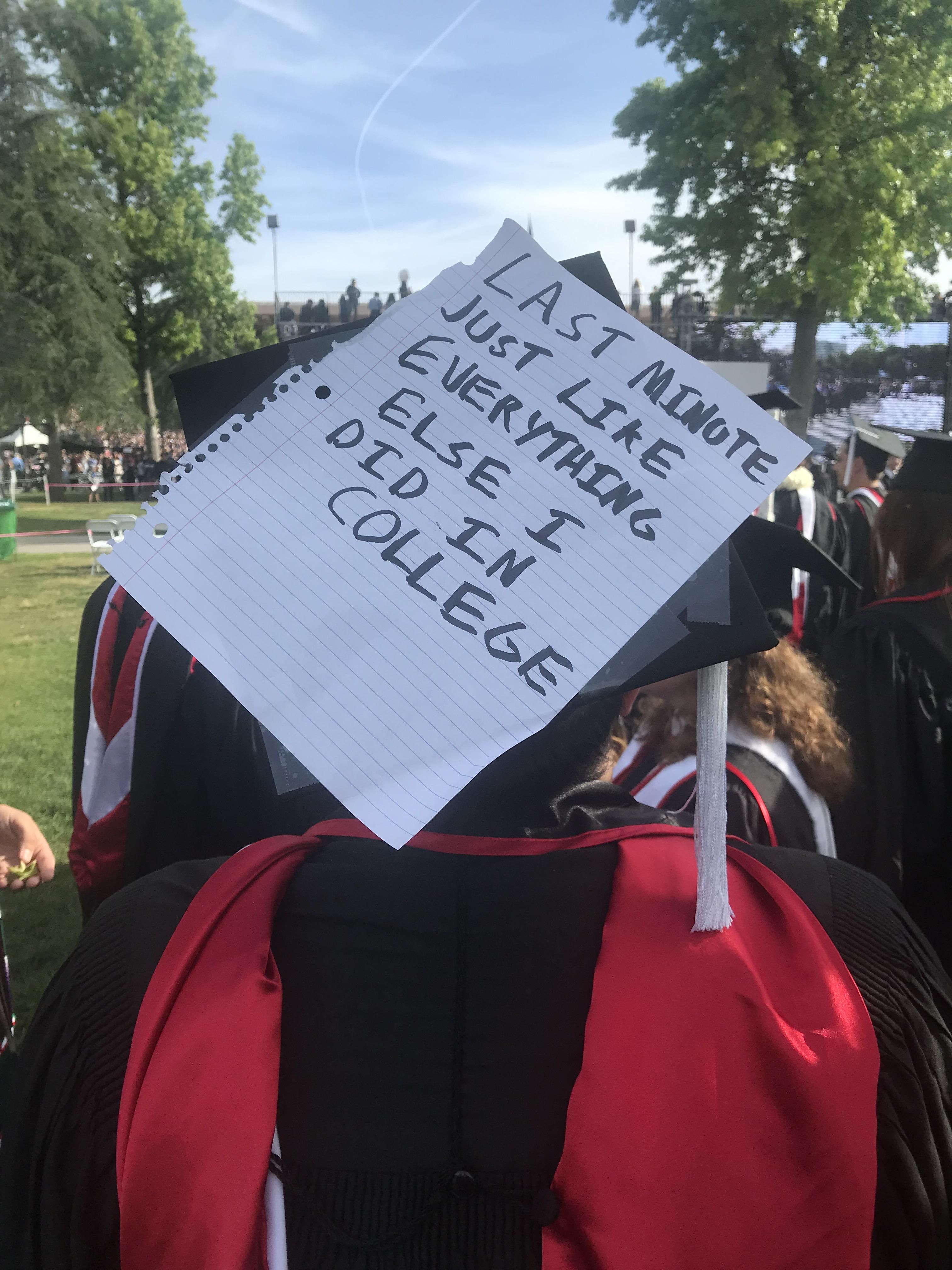Graduated yesterday. In a see of decorates caps, this was my fave :)