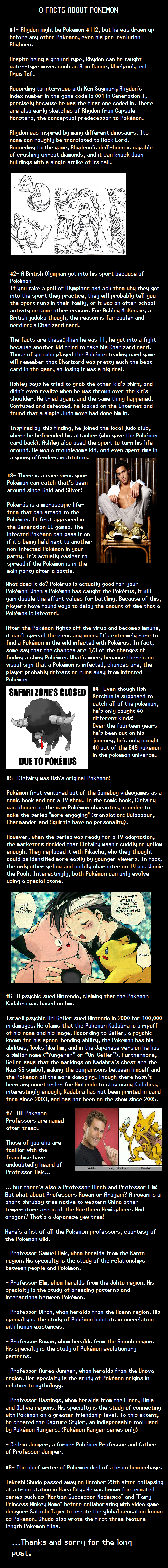 8 Pokemon Facts
