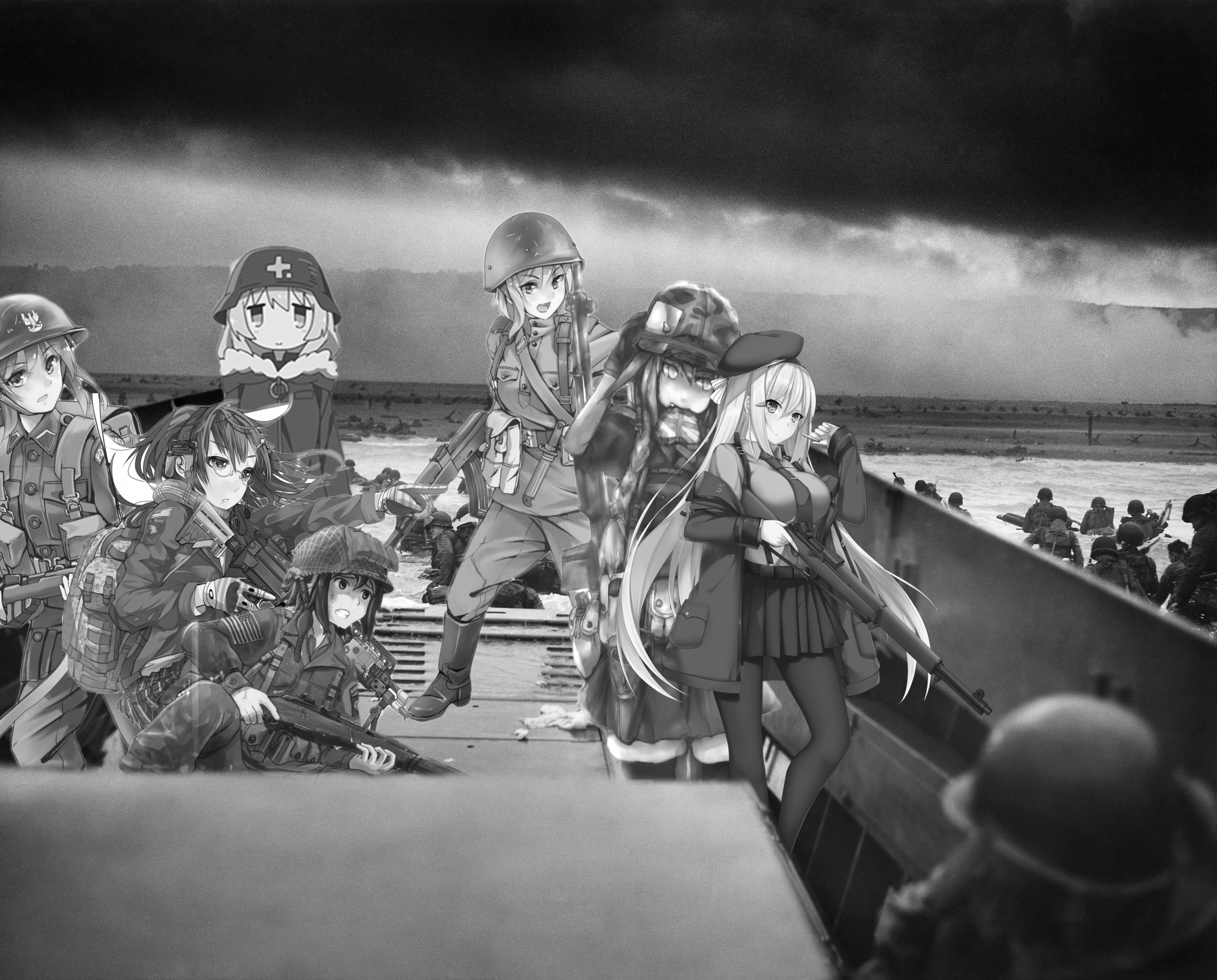 Brave Allied Soldiers Landing At Omaha Beach June 6 1944