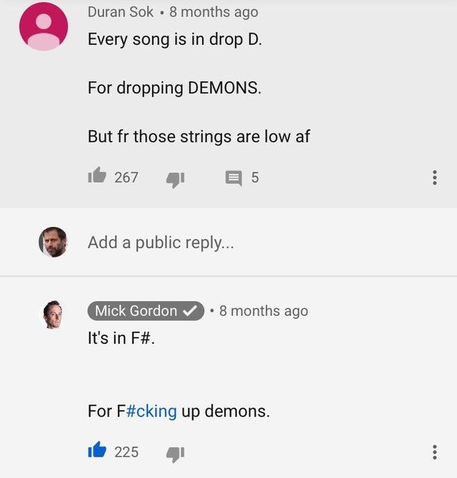 Mick Gordon (the composer of DOOM) is my spirit animal