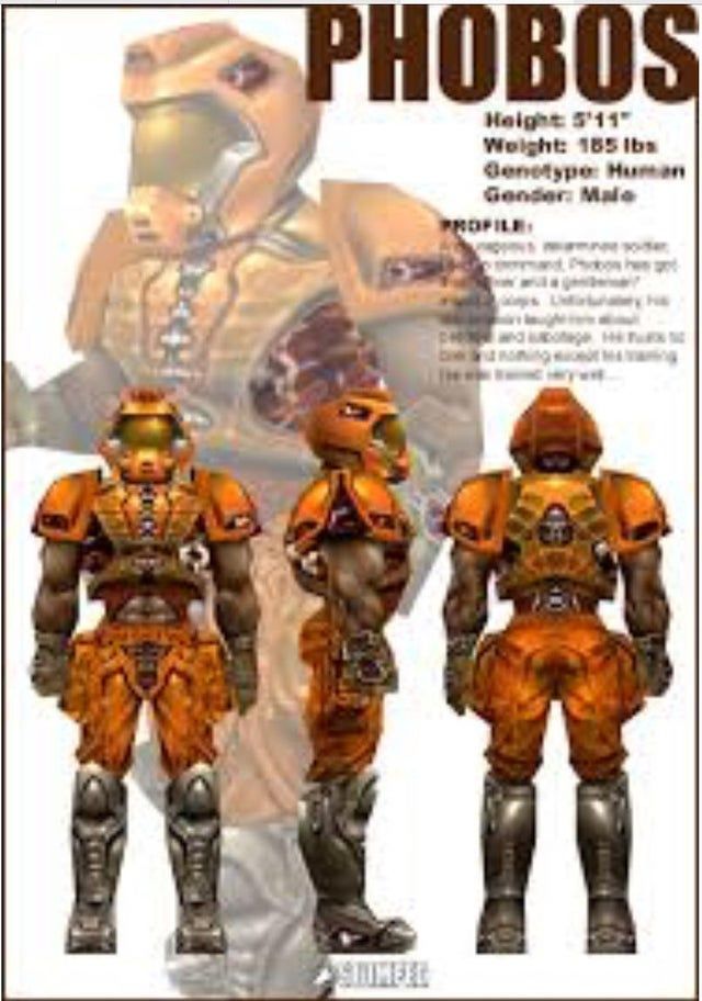 Phobos is stronger than the Doom marine in Quake 3, because he can say the N word