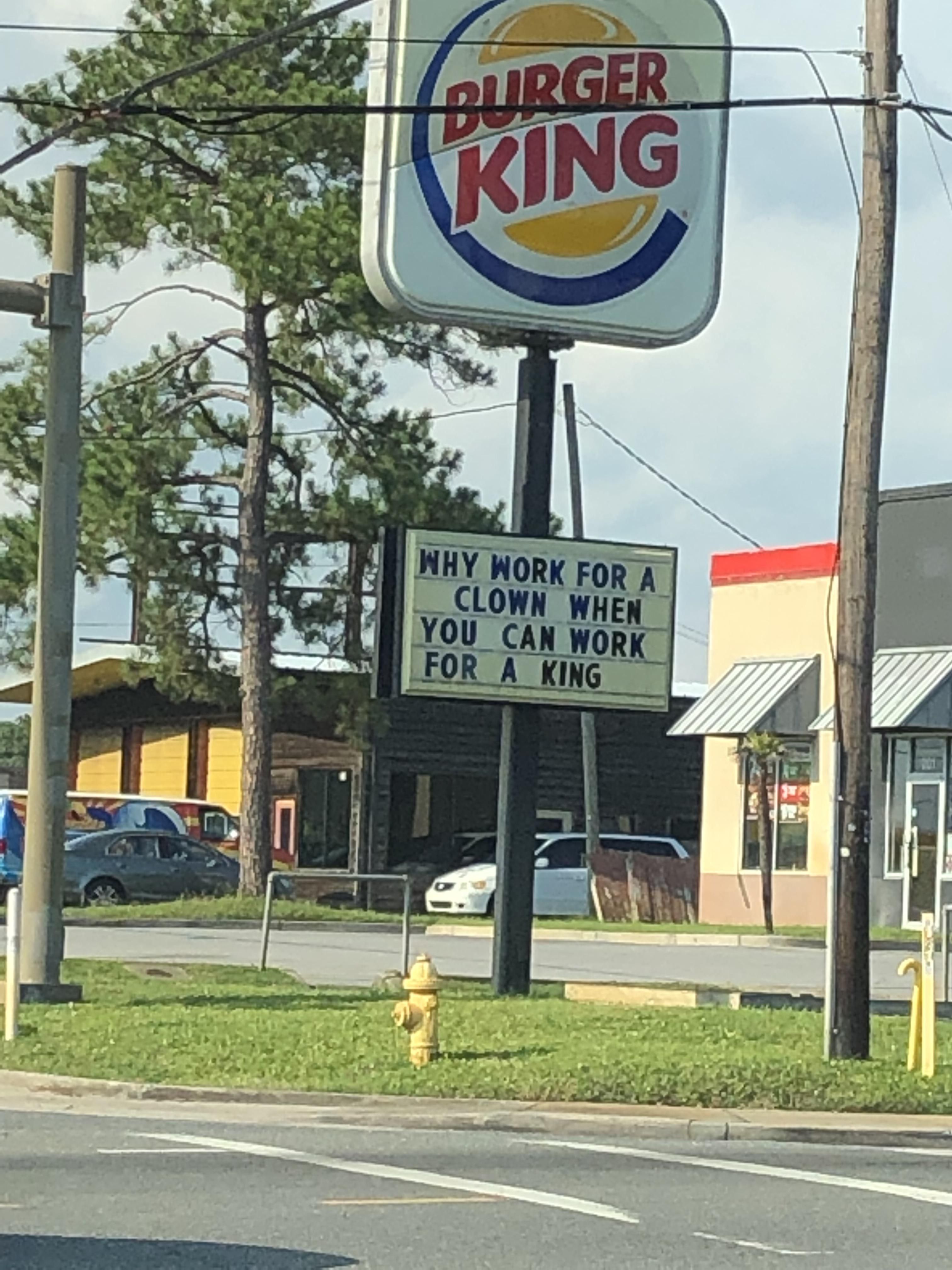 Burger King, throwing shade