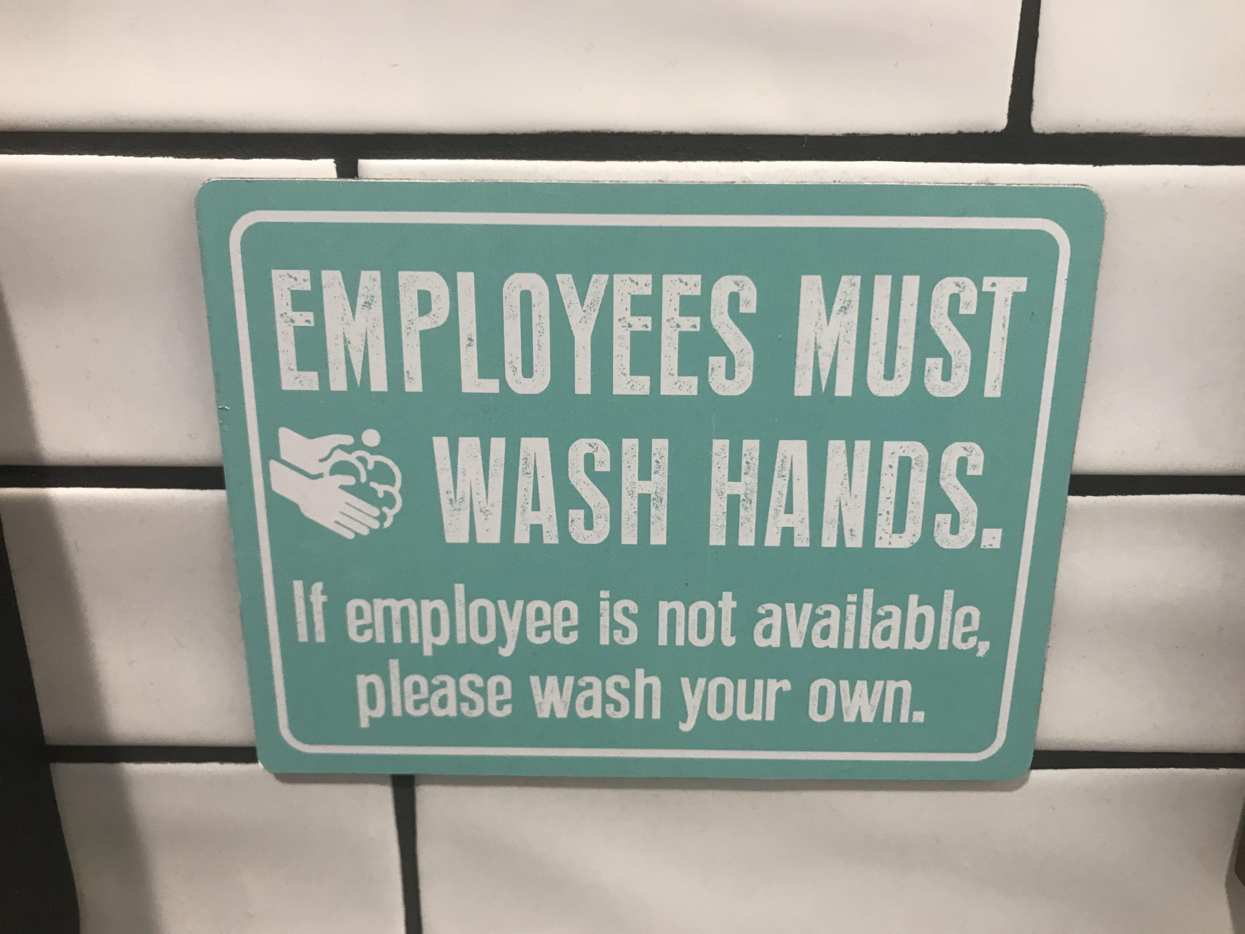 This sign at a restaurant I went to