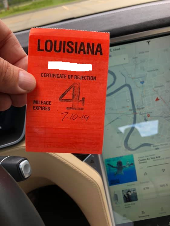 My buddy's Tesla didn't pass the Louisiana emissions test