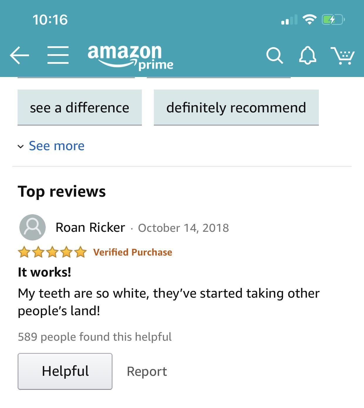 I Was Shopping For A Teeth Whitening Kit On Amazon And Found This Gem Of A Review