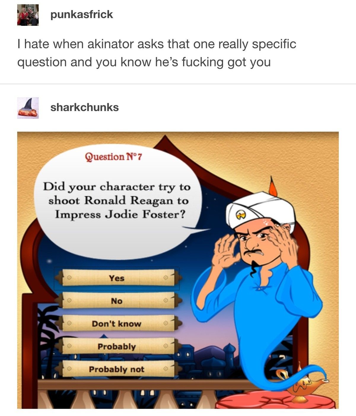 Praise be to the all knowing genie