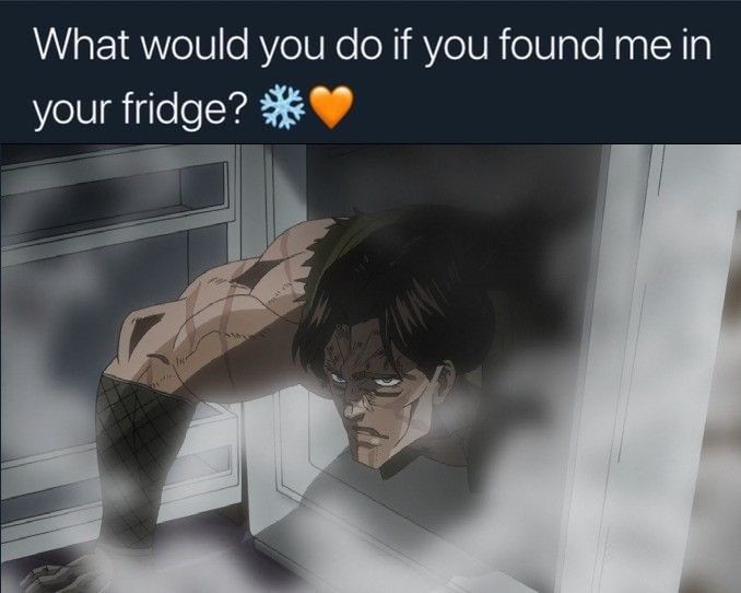 Even fridge girl is a Jojo reference