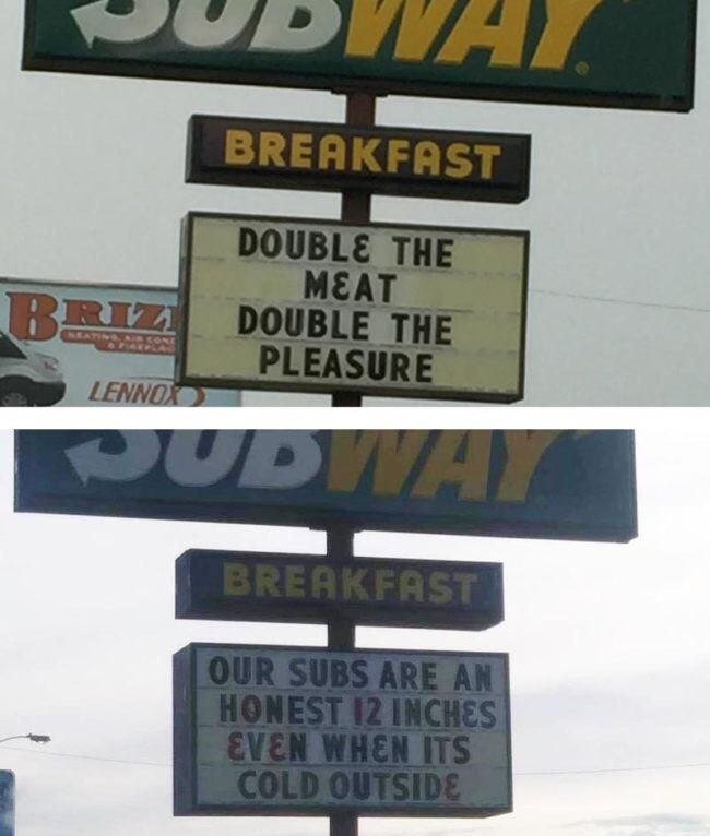 Subway’s sign guy wasn’t paid enough