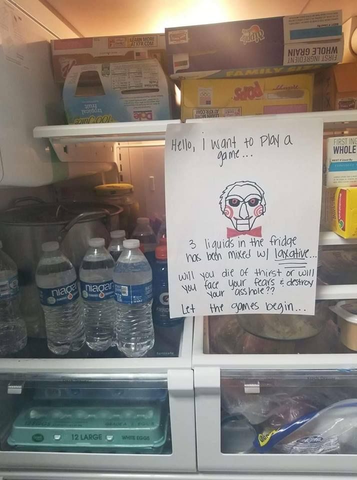 Humorous, but all I can think about is what kind of monster stores their dry cereal in the fridge...