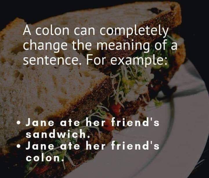 A colon can completely change the meaning of a sentence