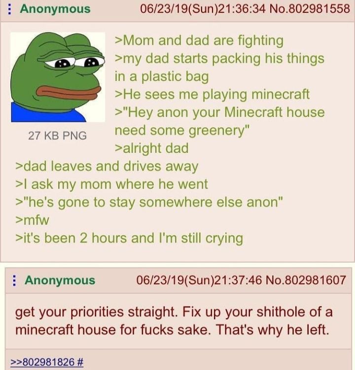 Anon's dad leaves him
