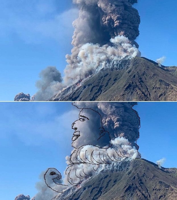 Volcano In Italy, Exploding in Italian.