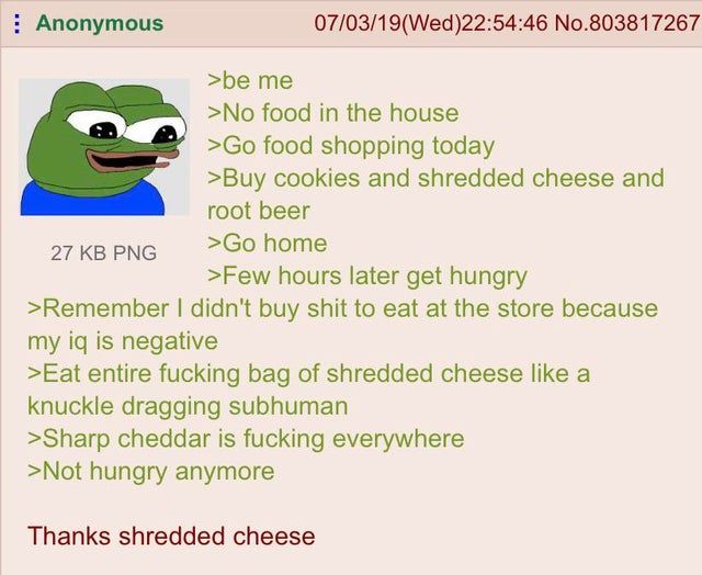 he should grow up and eat string cheese like a real man