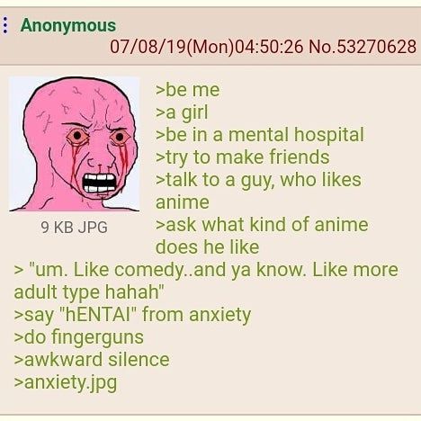 Anon at a mental hospital
