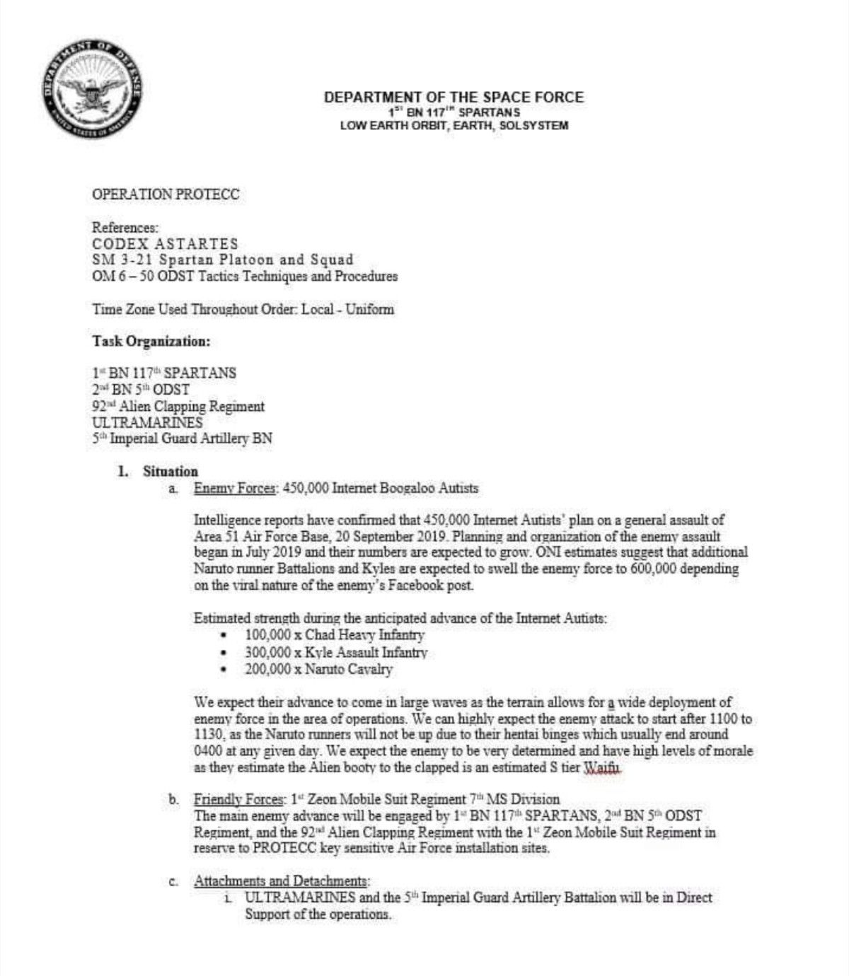Leaked Area 51 response document