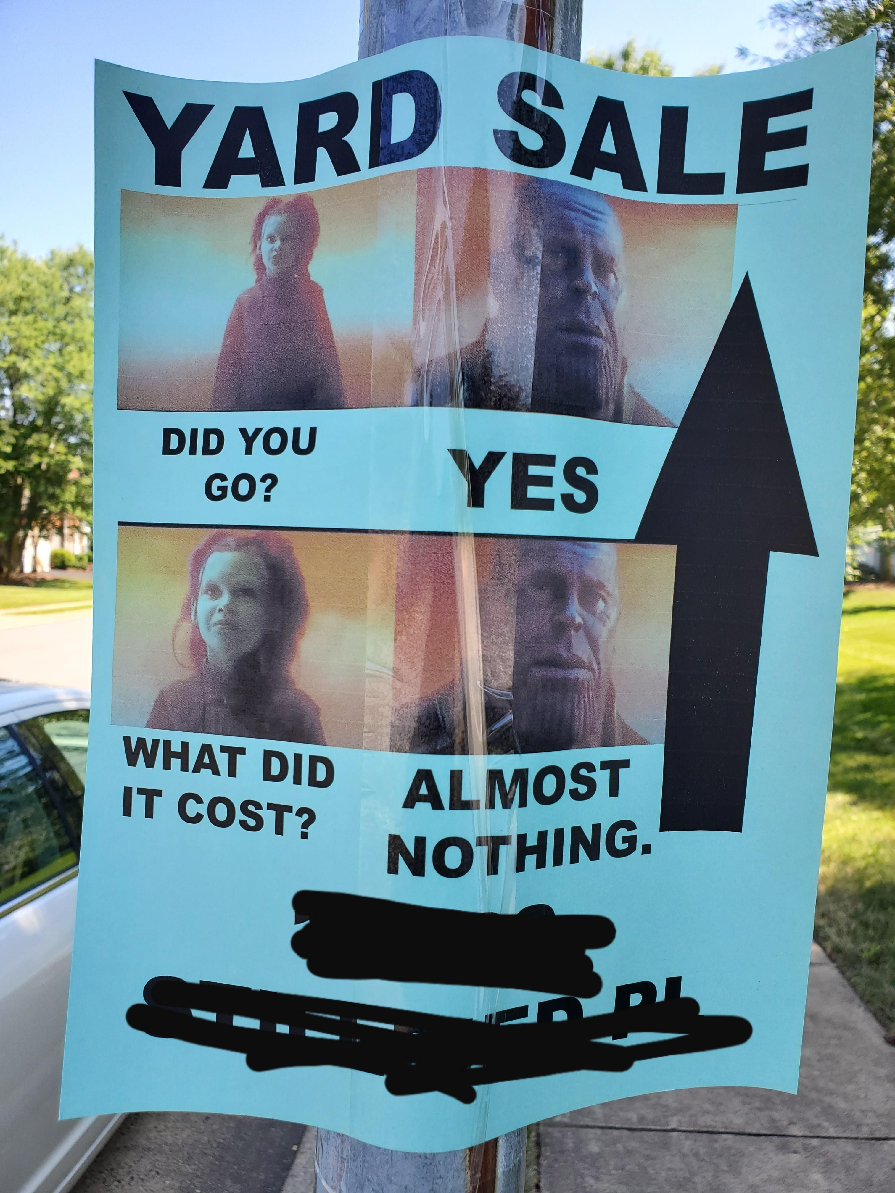 Thought my yard sale sign might be enjoyed here.