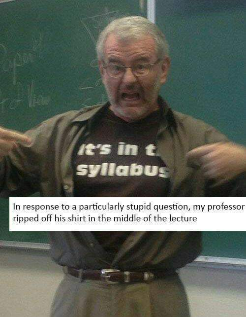 No chill professor